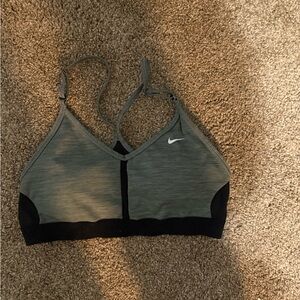 Nike Women's Green and Black Sports Bra
